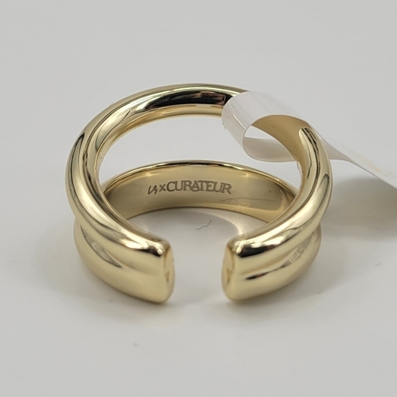 Loren Stewart X Curateur Deux Open Band Gold plated ring size 7 NWT - Picture 3 of 7